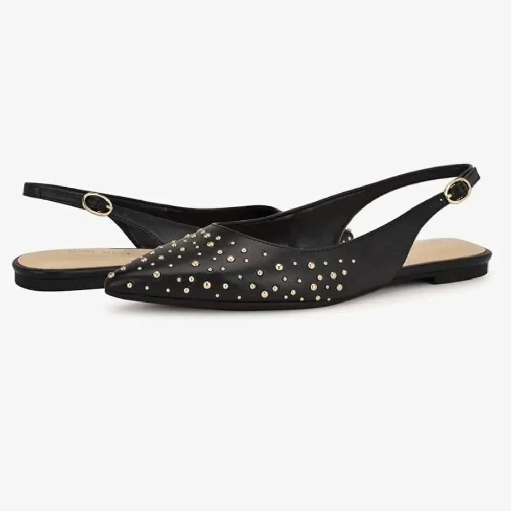 BRAND NEW NINE WEST STUDDED WOMENS BEAMZ  BALLET SLINGBACK FLATS